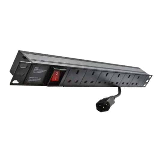 LMS Data 6-Way Horizontal Rackmount PDU w/ Surge Protection 1.8M Cable